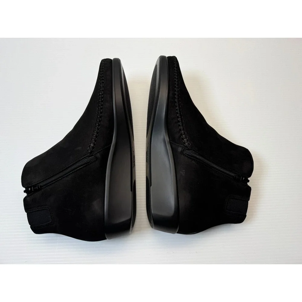 SAS Jade Ankle Boots‎ Women 10.5W EUC $245 Leather Suede Side-zip Comfort Tripad